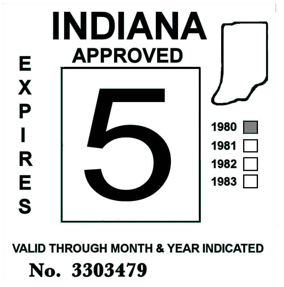 (image for) 1980 Indiana Inspection Sticker BLACK